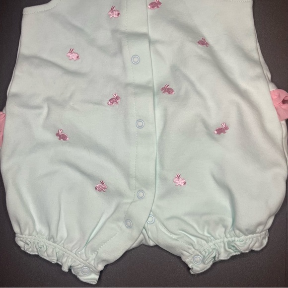 Little Me 6 Months Baby Girls Bunny Romper Hat Matching Set Easter Outfit Ruffle - Picture 13 of 13